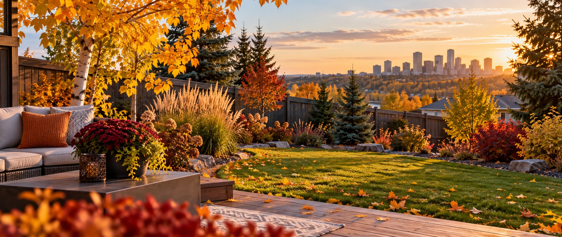 Golden Autumn Patio Overlooking The City